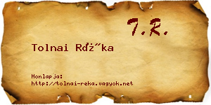 Tolnai Réka névjegykártya
