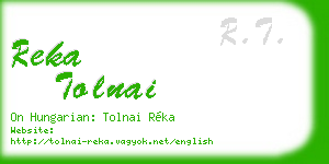 reka tolnai business card
